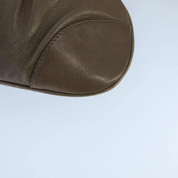 Salvatore Ferragamo Gancini Shoulder Bag Leather Brown Silver Auth bs19987 - Picture 5 of 16